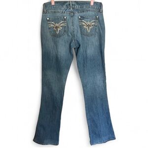 Wrangler premium patch light wash low rise jeans